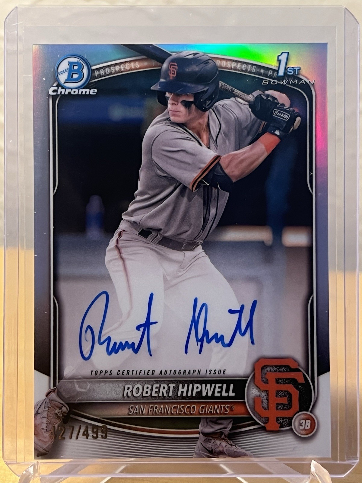 2025 Bowman Chrome Prospects Refractor #CPA-RH Robert Hipwell 1st Auto /499