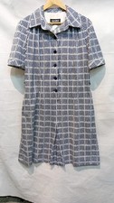 Presence Navy & White Check A-Line Shirt Dress - Size 46