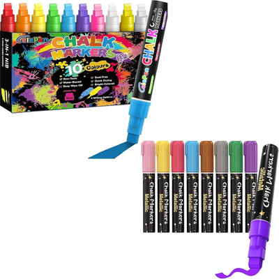 Celepen Window Chalk Markers for Cars Glass Washable, 18 Colors Jumbo Liquid Cha