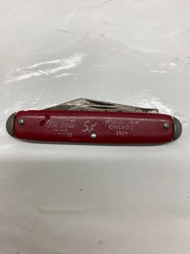 Vintage 1933 Coca-Cola 5¢ Pocket Knife Chicago World Fair Advertising USA