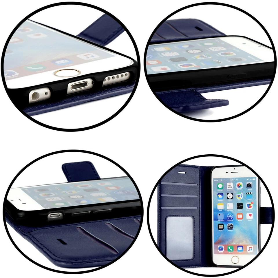 Luxury Magnetic Leather Flip Protective Wallet Book Cover Perfect Fit For Phones - Image 3 of 4