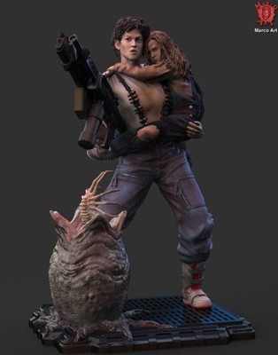 Aliens Ripley and Newt Resin Statue Model Kit  Unpainted/Unassembled