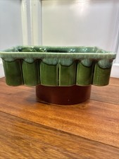 Cookson Pottery Ceramic Green Dip Rectangular Planter 1374 USA Pottery Vintage