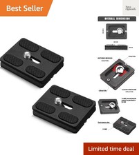 2 Pieces Metal Quick Release Plate with 1/4''-20 Camera Screw Tripod Mount Pl...