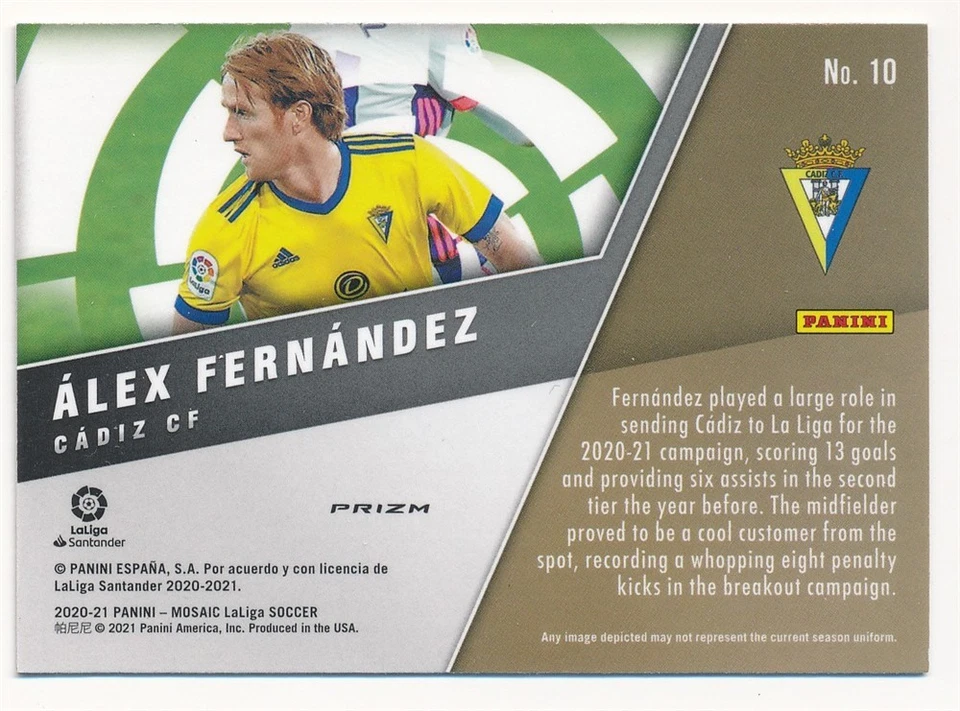 ALEX FERNANDEZ 2020-21 PANINI MOSAIC MONTAGE SILVER MOSAIC PRIZM #10 MINT - Image 2 of 2