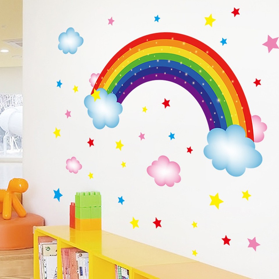 PVC Cartoon Wall Sticker for Bedroom Kids Room Reusable Decal | eBay UK