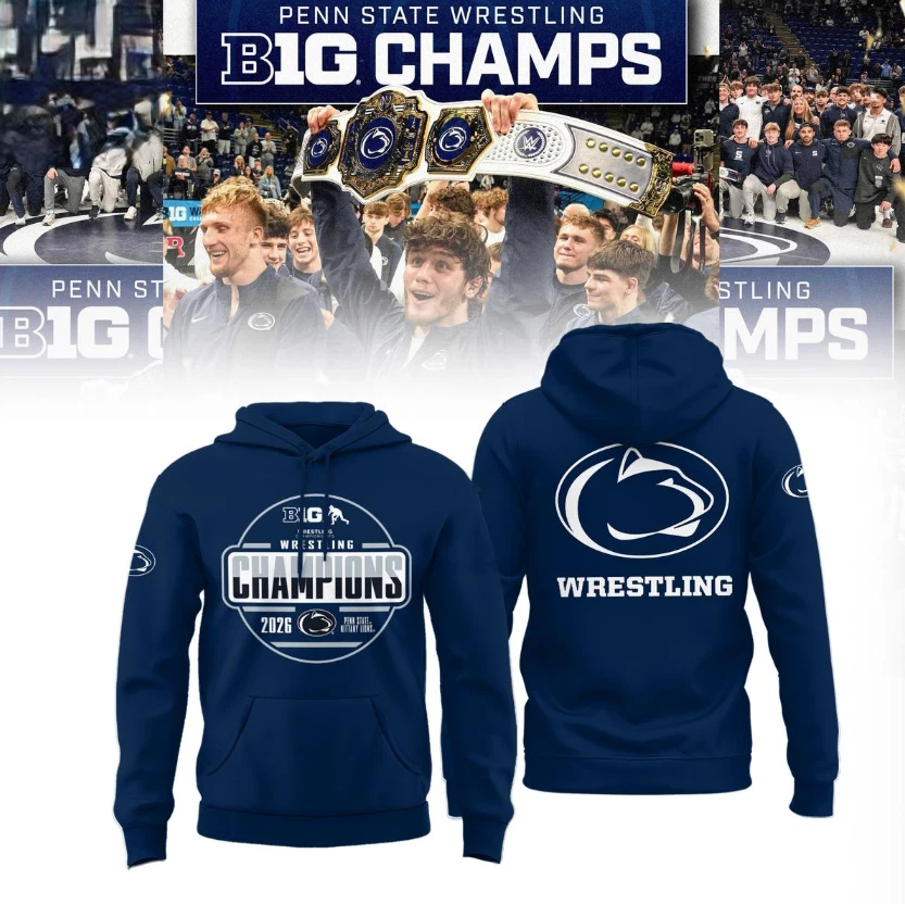 Penn State Wrestling 3D Hoodie - 2026 Big Ten Championship Shirt