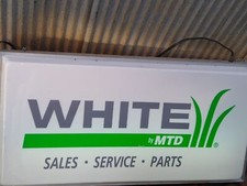 White Tractor By Mtd Polycarbonate Lighted Sign Panel 36x18 In Light Up Inserts