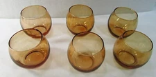 Lot of 6–2 3/4 inch Tall Orange Glass Tea Light Candle Holders