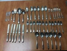 43pcs.  Community Silver  Plate  PATRICIAN Monogram DF Oneida Service for 6