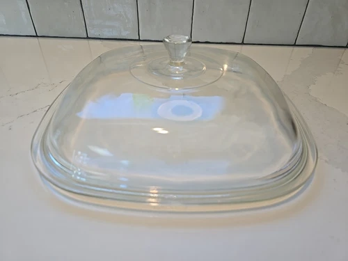 VTG Pyrex P-12-C Clear Borosilicate Glass  Replacement Lid For Corning Ware Dish