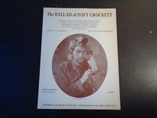 Fess Parker / THE BALLAD OF DAVY CROCKETT SHEET MUSIC 1954 Walt Disney World