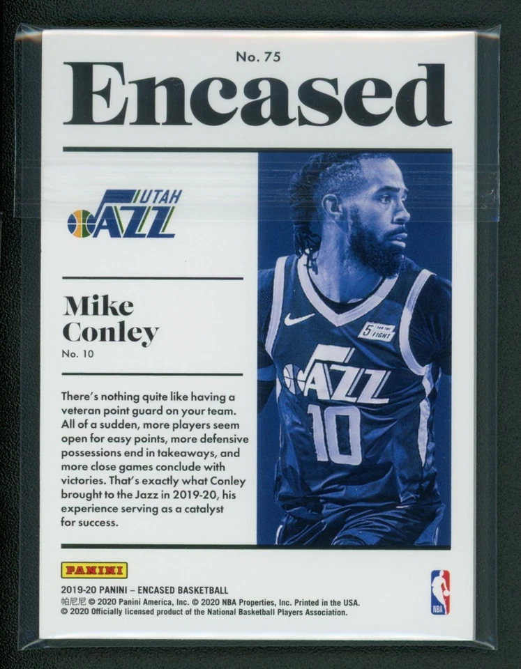 2019-20 MIKE CONLEY 04/15 PANINI ENCASED - Image 2 of 2