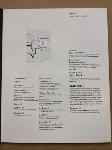 The Wire Magazine #352 - June 2013 - Babble On - Picture 2 of 2