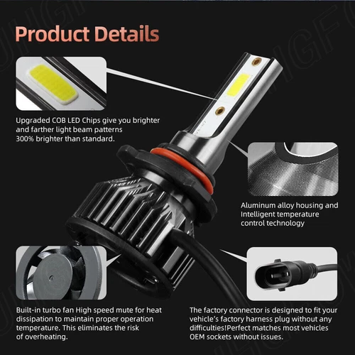 10000K LED Headlights Light Bulbs For Chevy Silverado 1500 2500HD 3500 1999-2006 - Picture 9 of 14