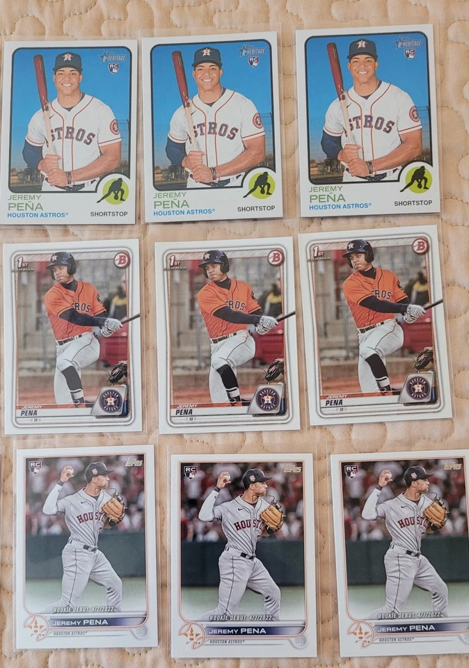 (15) JEREMY PENA ROOKIE CARDS  HOUSTON ASTROS SUPERSTAR HOT🔥🔥🔥🔥⚾️⚾️⚾️⚾️!!! - Image 3 of 4