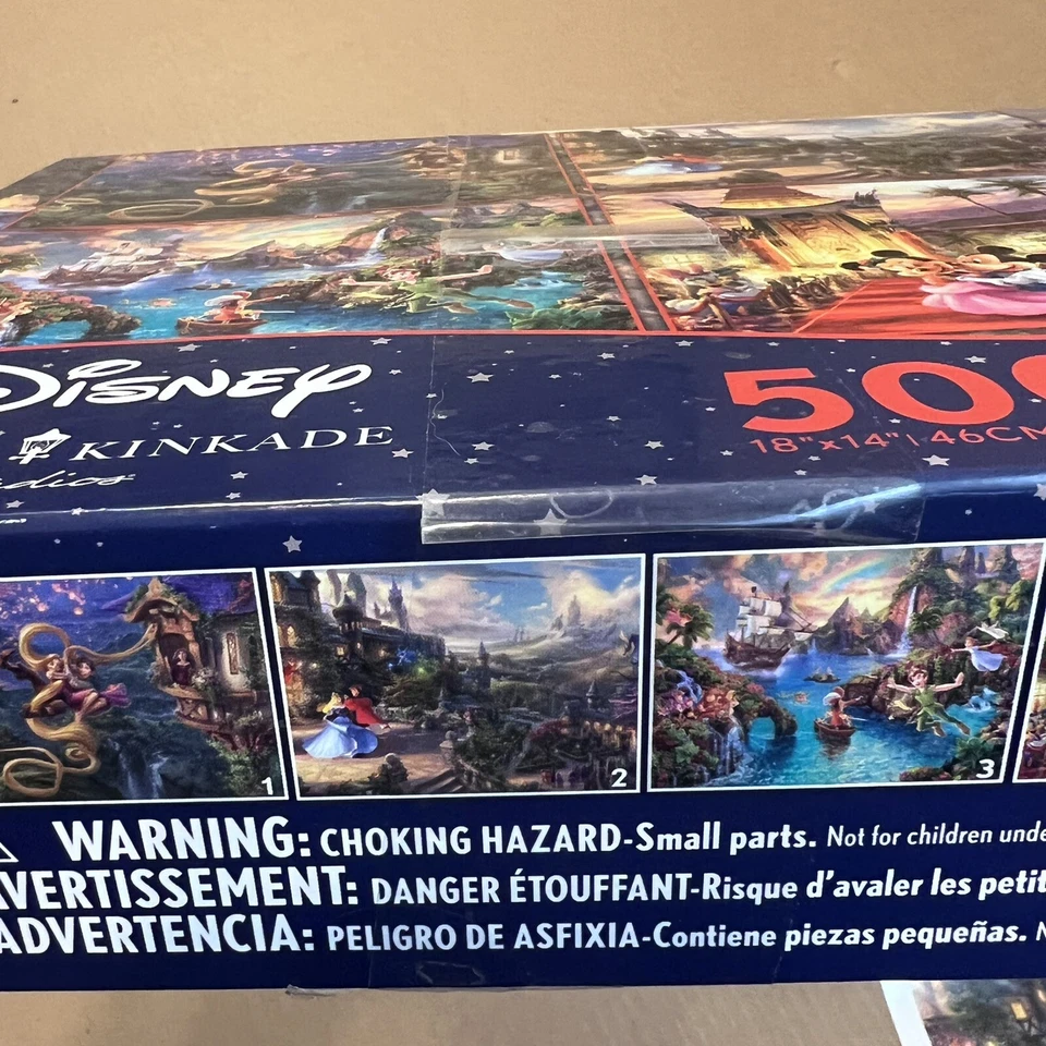 THOMAS KINKADE DISNEY DREAMS COLLECTION MULTI-PACK 4 IN 1 PUZZLE 500 PCS #3674-1 - Image 4 of 4