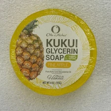 Oils of Aloha Kukui Glycerin Soap 4 oz. Pineapple Scent