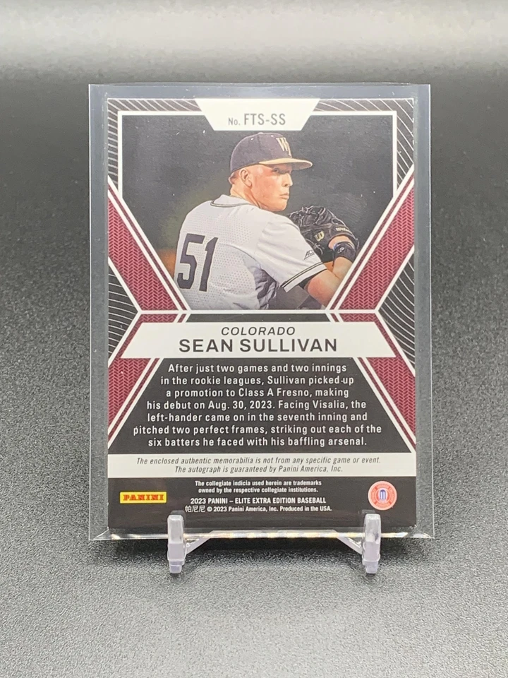 2023 Elite Extra Edition Sean Sullivan FTS-SS Future Threads Auto /99 Rockies - Image 2 of 2