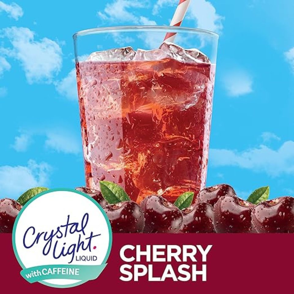 Crystal Light Liquid Cherry Splash Energy Drink Mix 0.1 Ounces Guilt