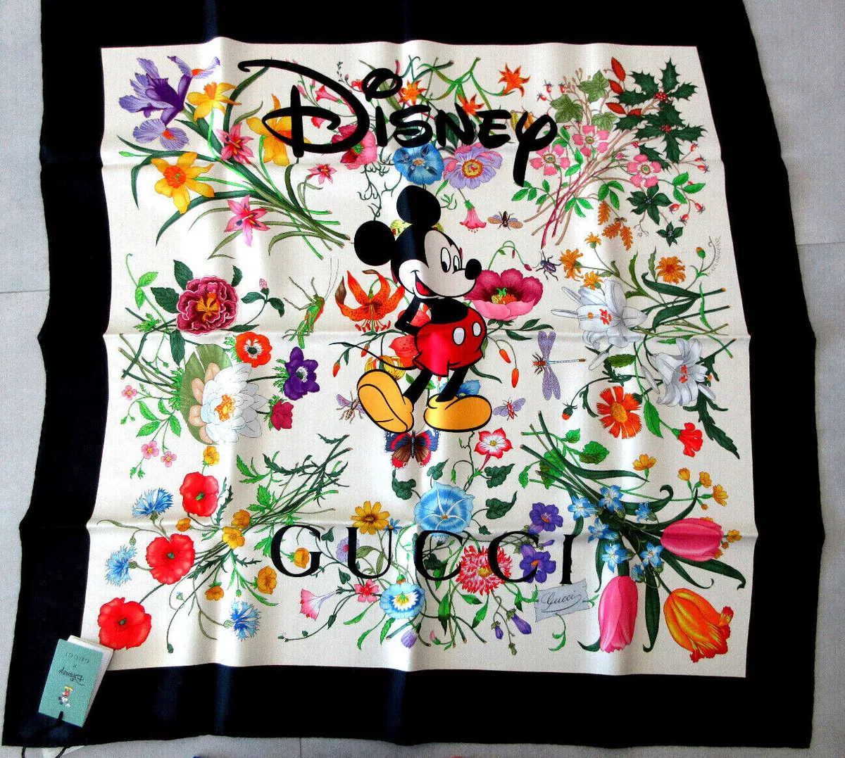 gucci on X: On a colorful silk scarf, Mickey Mouse appears on top