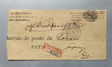 Einschreiben von New York nach L&ouml;bau von 1900