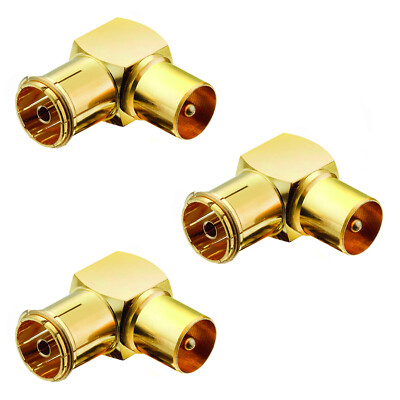3x TV Adapter 90° Antennenkabel Adapter Winkelstecker Koax Koaxial Adapter IEC 