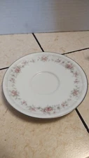 Noritake Ireland Thornton  Saucer Pink Floral Silver Trim #3160