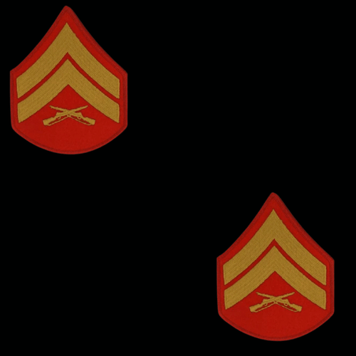 CORPORAL E-4 CHEVRON PATCH SINGLE OR SET US MARINE DRESS BLUES PIN UP UNIFORM!! - Picture 37 of 37