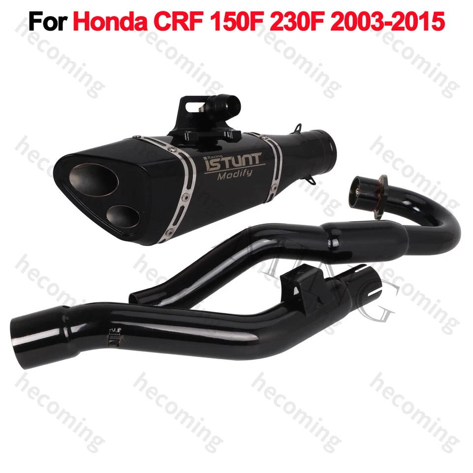 Sistema de escape completo para Honda CRF150F CRF230F 2003-2015 doble tubo fresco Foto 2 de 4