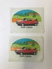 Lot of 2 Volkswagen Golf Convertible 16.5 x 12 Oval Stickers