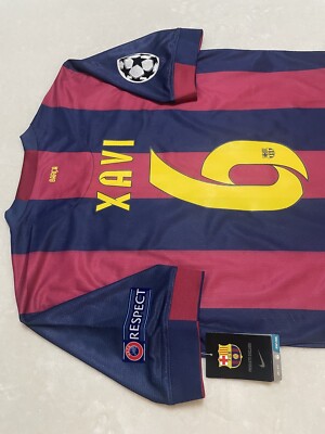 FC BARCELONA XAVI vs JUVENTUS FINAL BERLIN 2015 SOCCER JERSEY SIZE