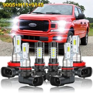 LED Kit d'ampoules de brouillard Hi-Lo phare pour Ford F150 Prise en charge de la cabine d'équipage 2015-2023
