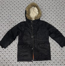 Children  s Place Black 3 Qtr Parka Faux Fur Hood Winter Coat Unisex Size 7/8 M