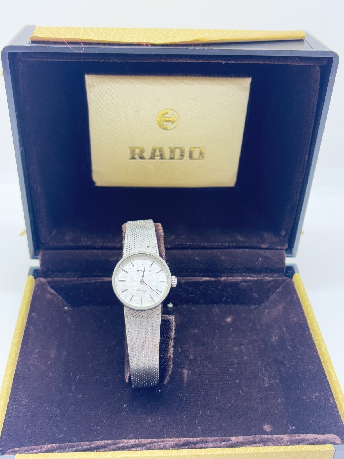 [ Exc+5 w/Box ] Rado Silky Vintage Watch Mechanical Manual Round Bracelet Used