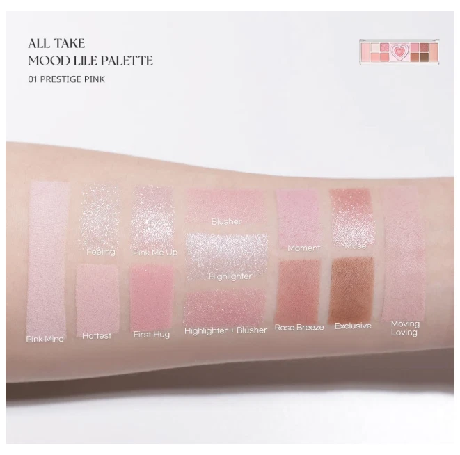 Peripera All Take Mood Like Palette 01 Prestige Pink (Peritage) Makeup - Image 3 of 4