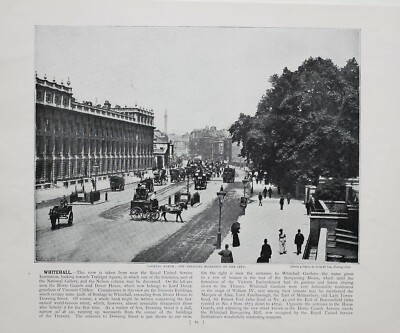 1896 London Druck Mit Beschreibendem Text Whitehall Mit Den Schatzgebäuden