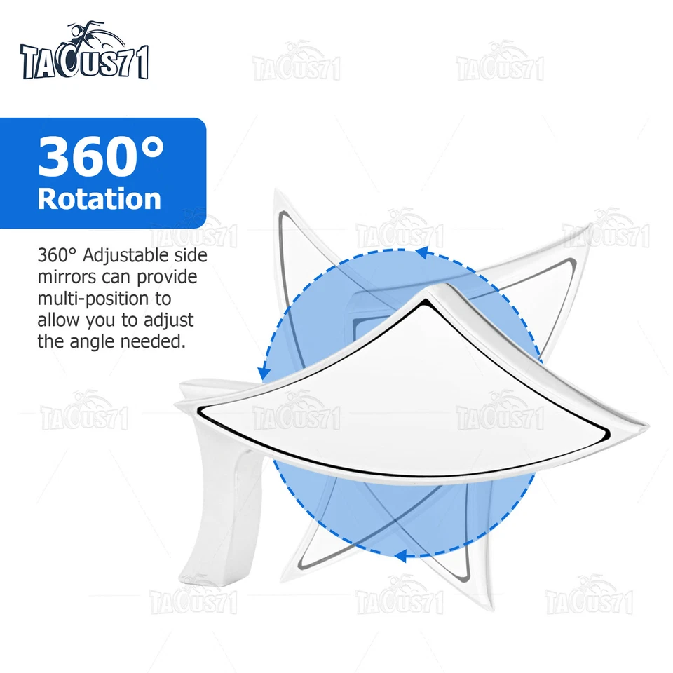 Par de espejos retrovisores personalizados para Harley Electra Glide Road Glide Custom Ultra Foto 3 de 4