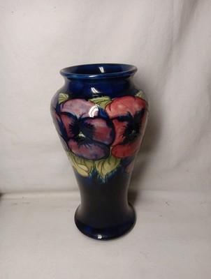 Moorcroft Pottery Pansy Vase Signature & Number 72 on Bottom Made in England