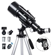 70mm Aperture Telescope 500mm AZ Mount with Phone Adapter & Bag for Kids & Ad...