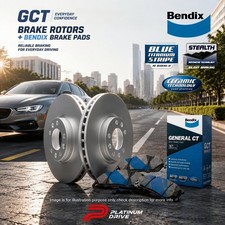 Front Premium Disc Rotors+Bendix GCT Pads for Renault Captur H5 15-19 258mm
