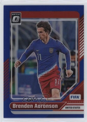 2024-25 Panini Donruss FIFA Optic Blue Prizm 16/149 Brenden Aaronson #11