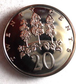 1976 JAMAICA 20 CENTS VERY LOW MINTAGE PROOF High Value Coin Lot #J10