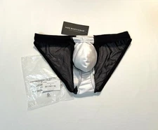 N2N Bodywear   Size "Small"    Sheer Blazer X  Swim Bikini - Black/White - Pouch