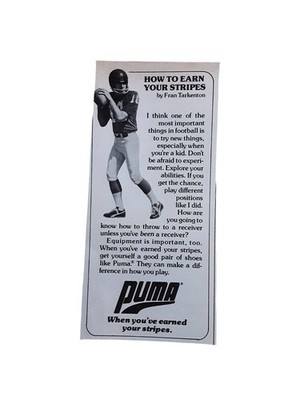 1976 Puma Shoes Ad Fran Tarkenton Minnesota Vikings NFL Football Print Mini