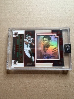 2023 Panini One - One Man Show Garrett Wilson #168 Red /15 (AU)