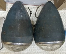 Early Pair Vintage 1930s Mopar Riteway Head Light Glass Lenses Auto Old Dodge