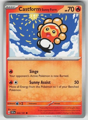Castform Sunny Form 020/191 Common Surging Sparks Pokemon NM