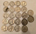 Lot of (22) Washington Silver Quarters Circulated US Coins 90% Silver 1935-1964