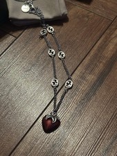 GG Strawberry Silver Tone Necklace Comes With The Original Box